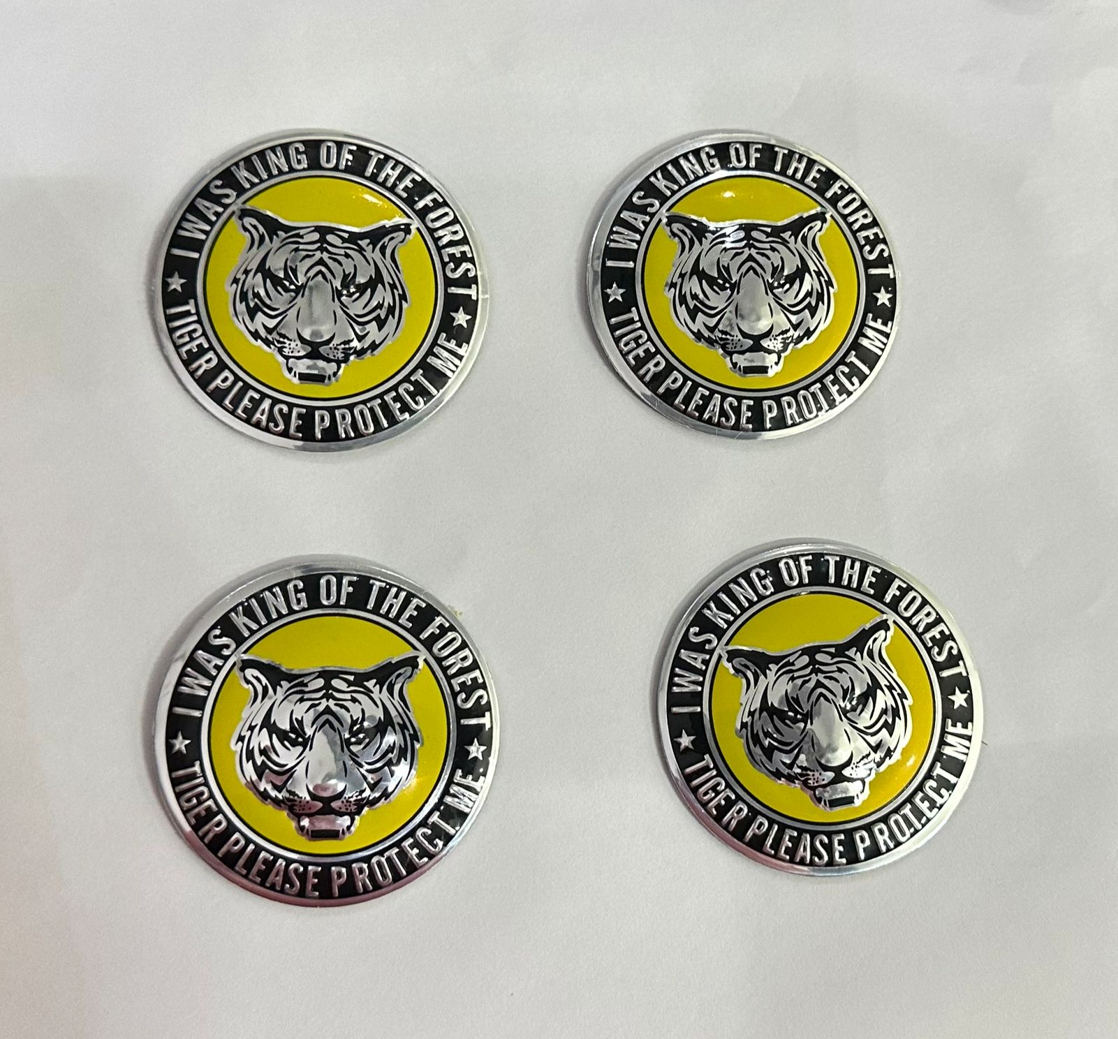 4PC, Lion-Tiger New Wheel Logo (56mm 2INCH) Sign Emblem Car Wheel Center Hub Cap Caps Badge Sticker Decal