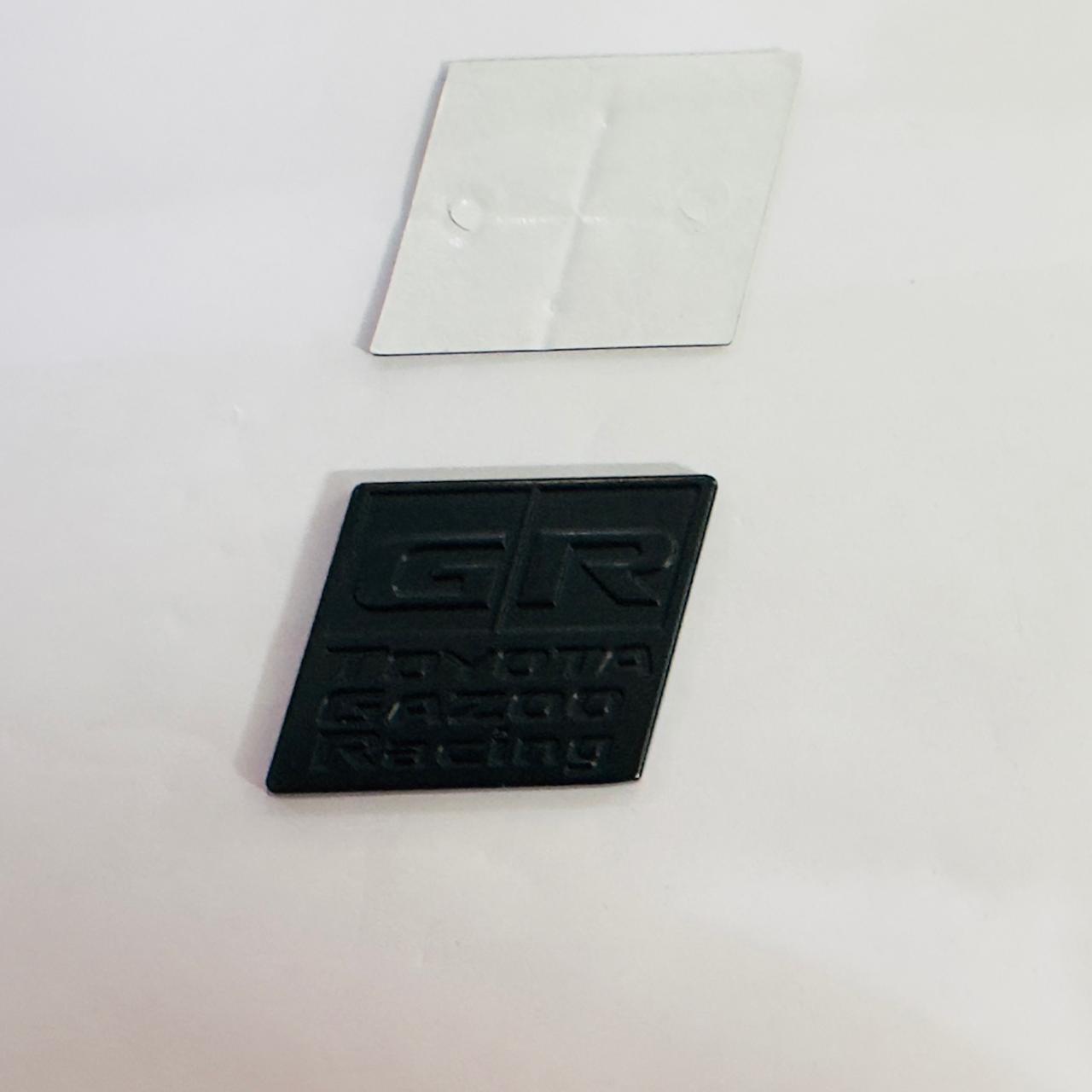 Black GR Square Sticker 5.2cmx4.5cm Toyota Ghazoo Racing Sticker Car Logo Auto Racing Sport Decal Emblem Badges for Cars & Bikes.