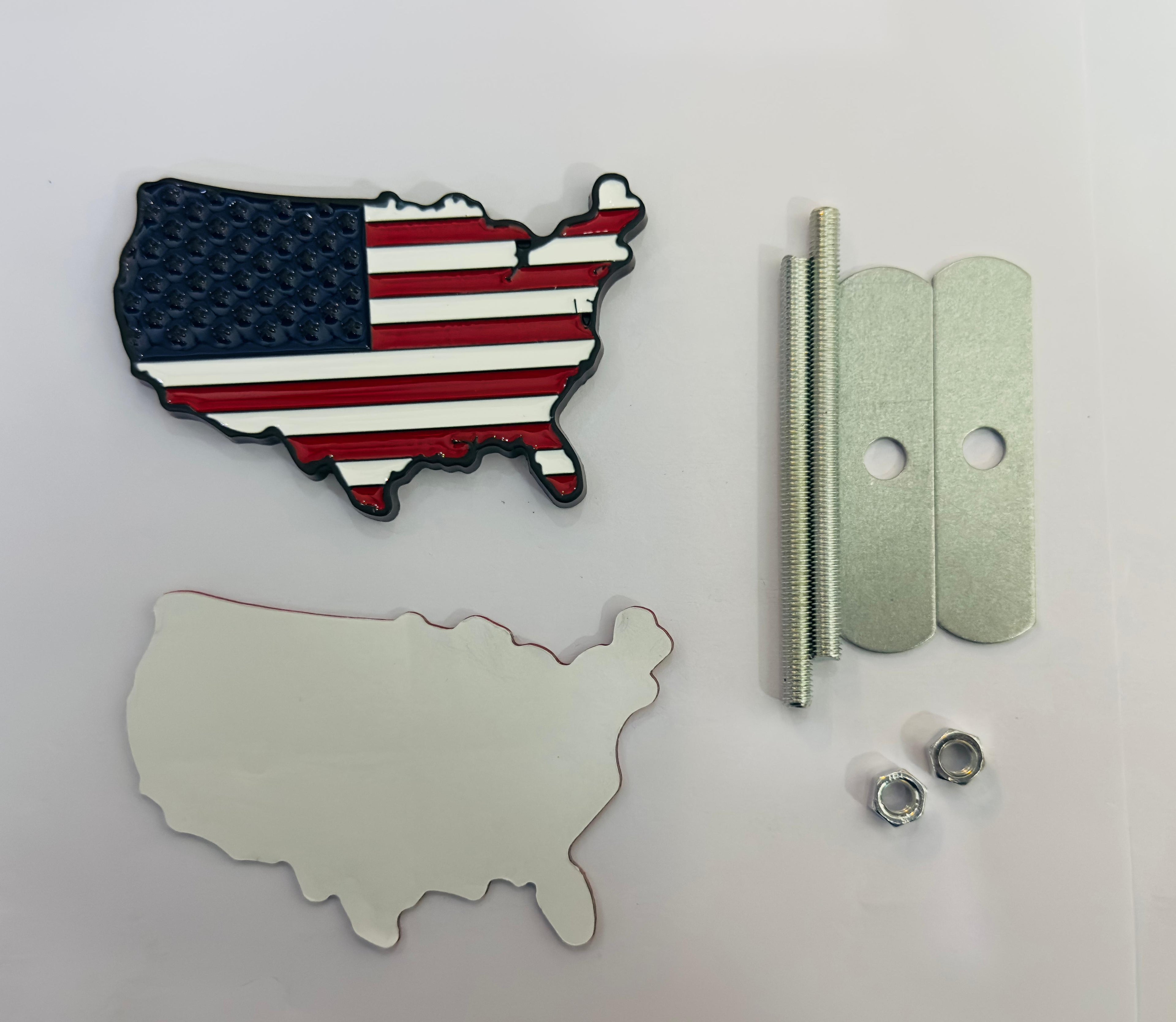 Black Red Grill USA map Sticker 3D Metal Logo 8cmx5cm USA Logo Car Emblem 3D Badge Auto Racing Sport Sticker Country map Metal StIicker-1PC