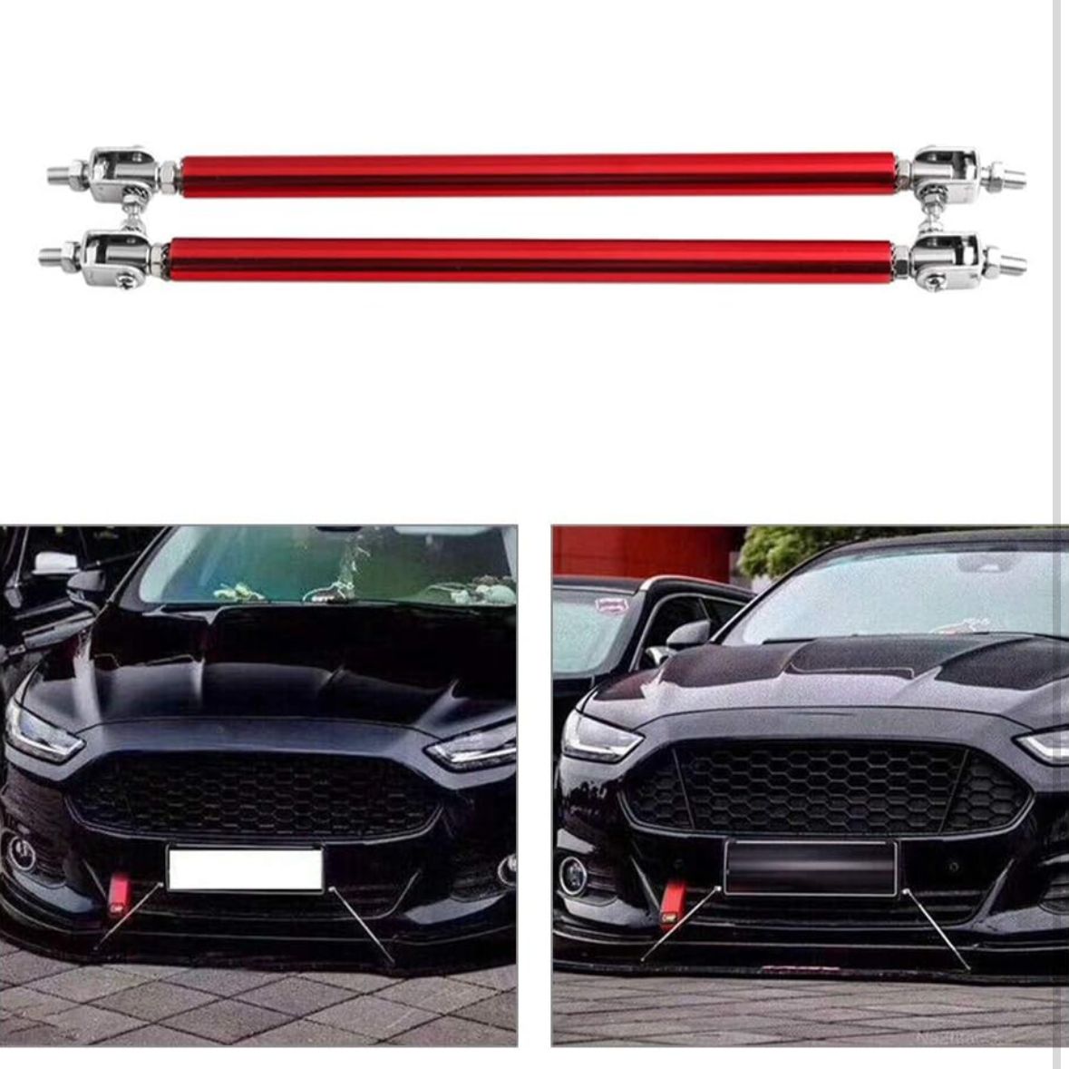 2pc Big Front Splitter Support Rods Adjustable Strut Rods for Cars Vehicles, 8''-11'' Automotive Replacement Bumper Lip Splitter Bars Universal Fit Car Accessories.