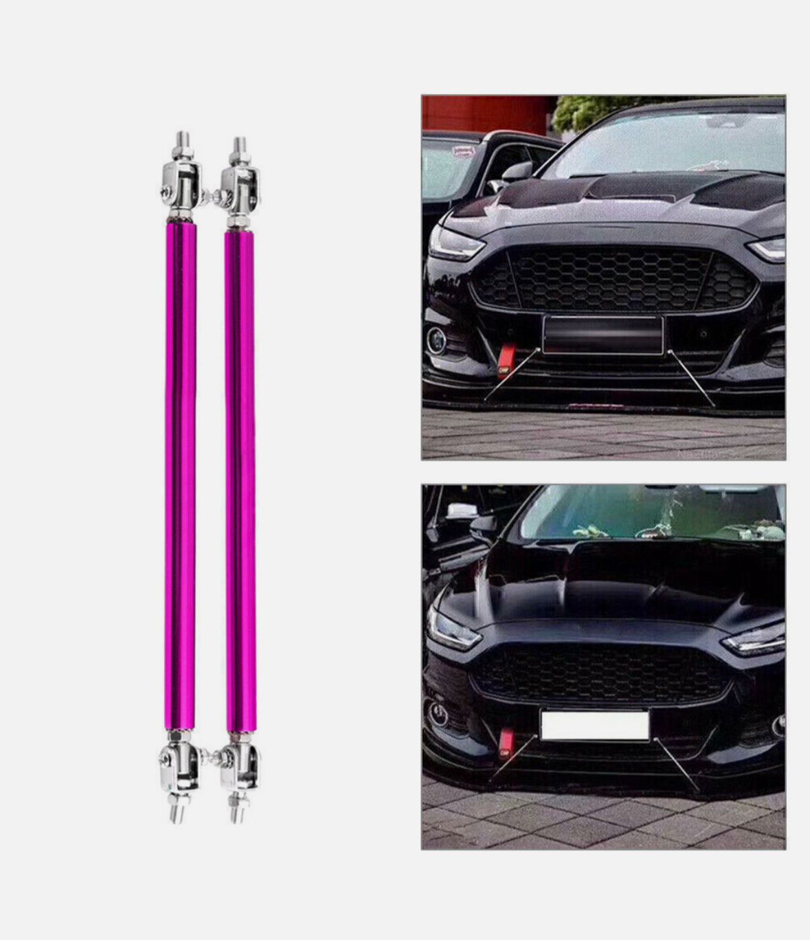 2pc Big Front Splitter Support Rods Adjustable Strut Rods for Cars Vehicles, 8''-11'' Automotive Replacement Bumper Lip Splitter Bars Universal Fit Car Accessories.