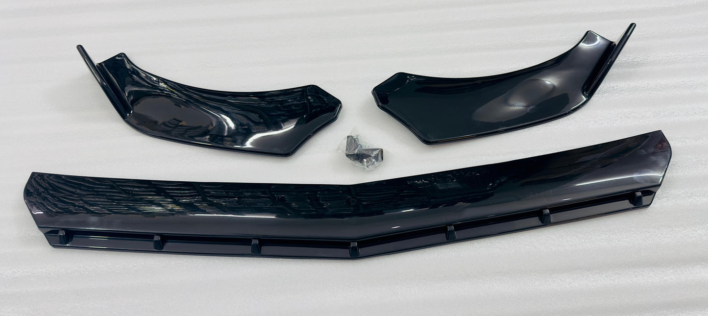 3PC Splitter 7 Dot Rocket ABS Car Front Bumper Splitter Diffuser Splitter Universal Durable Car Front Lip Chin Body Kit Bumper Lip Splitter 3Pieces Splitter