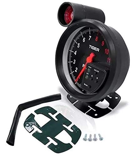 Tiger RPM Meter, Speedometer Tacho Gauge (Black)