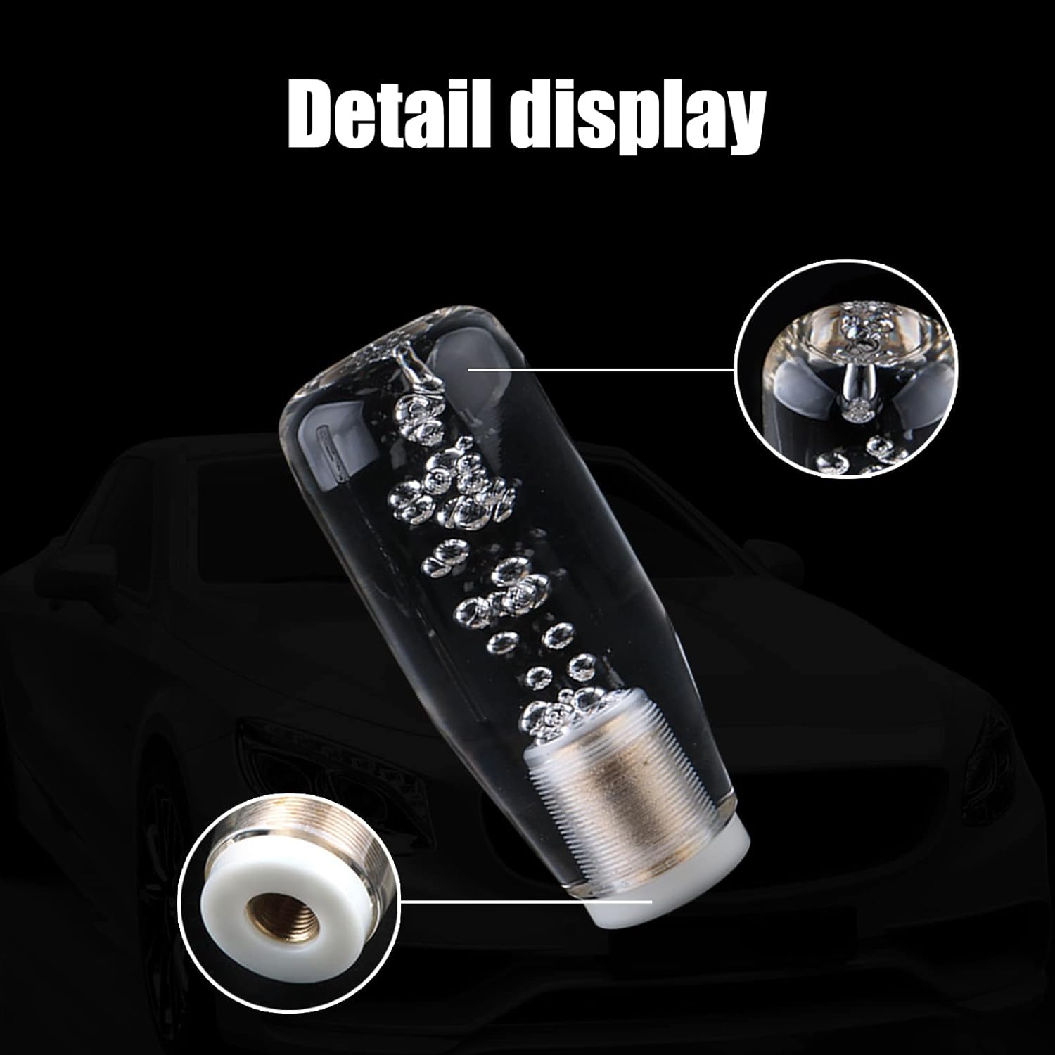 10cm RGB LED Gear Knob Crystal Gear Shift Knob Transparent Bubble Gear Shifter Multicolor Gradient LED Shift Knob Car Interior Decor RGB Gear Knob.