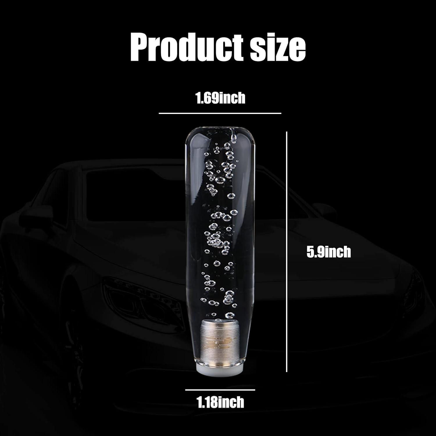 15cm RGB LED Gear Knob Crystal Gear Shift Knob Transparent Bubble Gear Shifter Multicolor Gradient LED Shift Knob Car Interior Décor RGB Gear Knob.