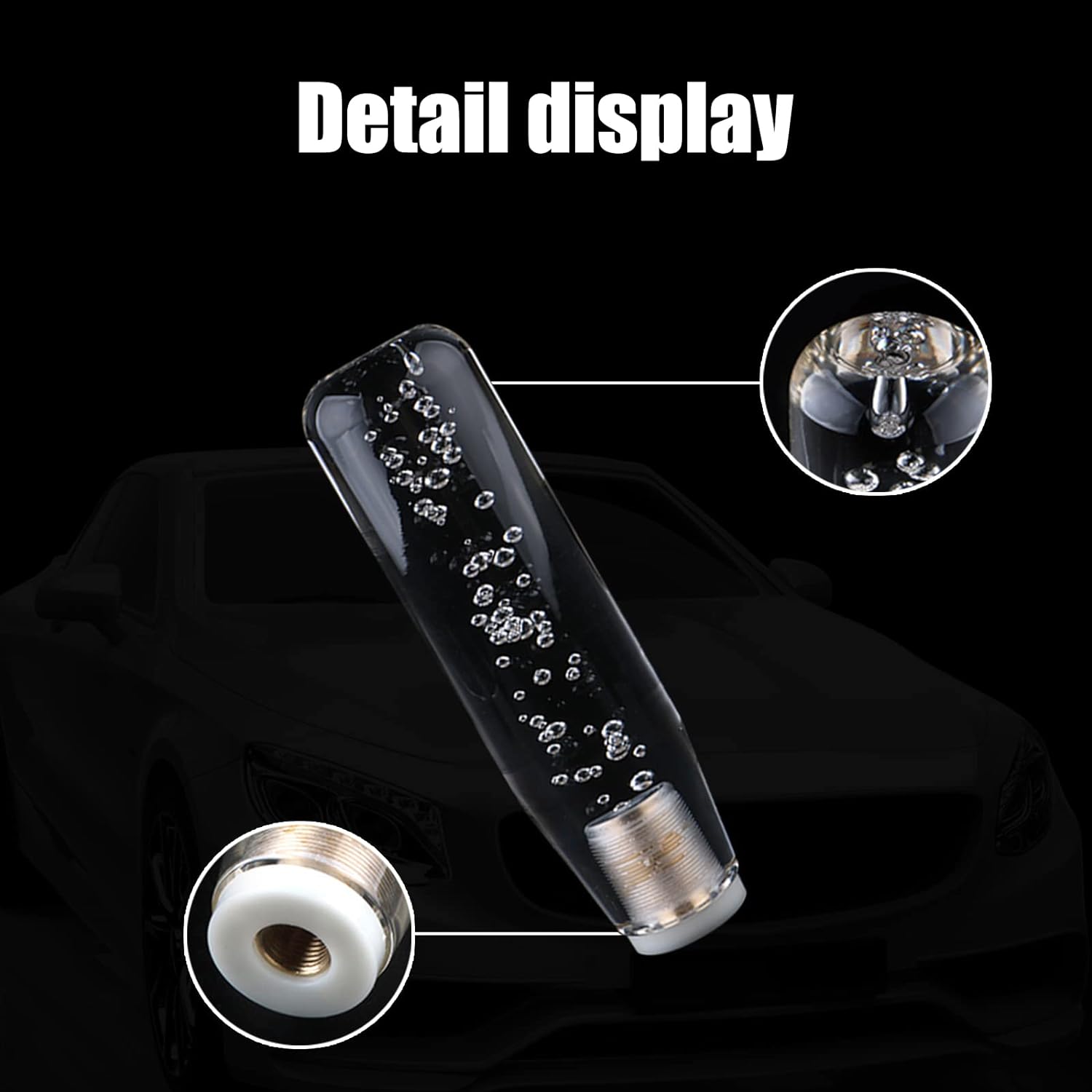 15cm RGB LED Gear Knob Crystal Gear Shift Knob Transparent Bubble Gear Shifter Multicolor Gradient LED Shift Knob Car Interior Décor RGB Gear Knob.