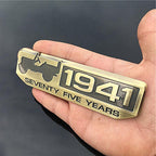 1941-GOLD Black Sticker 4x4 Full TIME Metal Logo 15cmx2.5cm Car Metal Emblem 3D Badge Auto Racing Sport Sticker Grand Tourer Decal