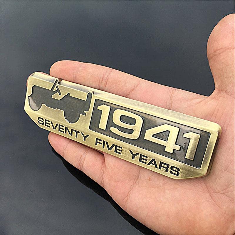 1941-GOLD Black Sticker 4x4 Full TIME Metal Logo 15cmx2.5cm Car Metal Emblem 3D Badge Auto Racing Sport Sticker Grand Tourer Decal
