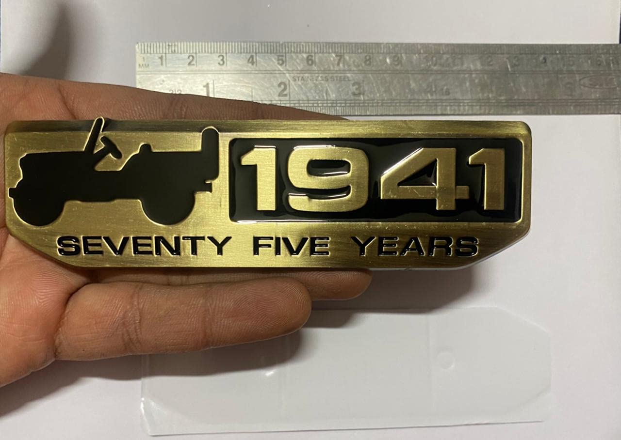 1941-GOLD Black Sticker 4x4 Full TIME Metal Logo 15cmx2.5cm Car Metal Emblem 3D Badge Auto Racing Sport Sticker Grand Tourer Decal