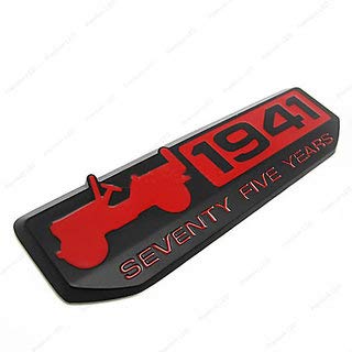 (1PC) 1941 Sign Logo-Black RED. Seventy Five Year (13 x 5cm) Car Metal 1941 Car Emblem Premium 3D Badge Auto Racing Sport Sticker 75th Anniversary Logo Grand Tourer Decal, 1941 75TH Anniversary