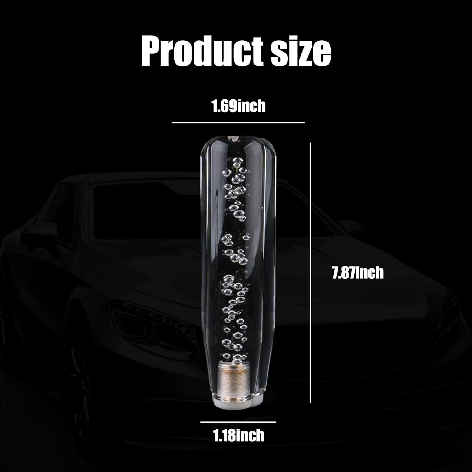 20cm RGB LED Gear Knob Crystal Gear Shift Knob Transparent Bubble Gear Shifter Multicolor Gradient LED Shift Knob Universal Car Interior RGB LED Gear Knob.