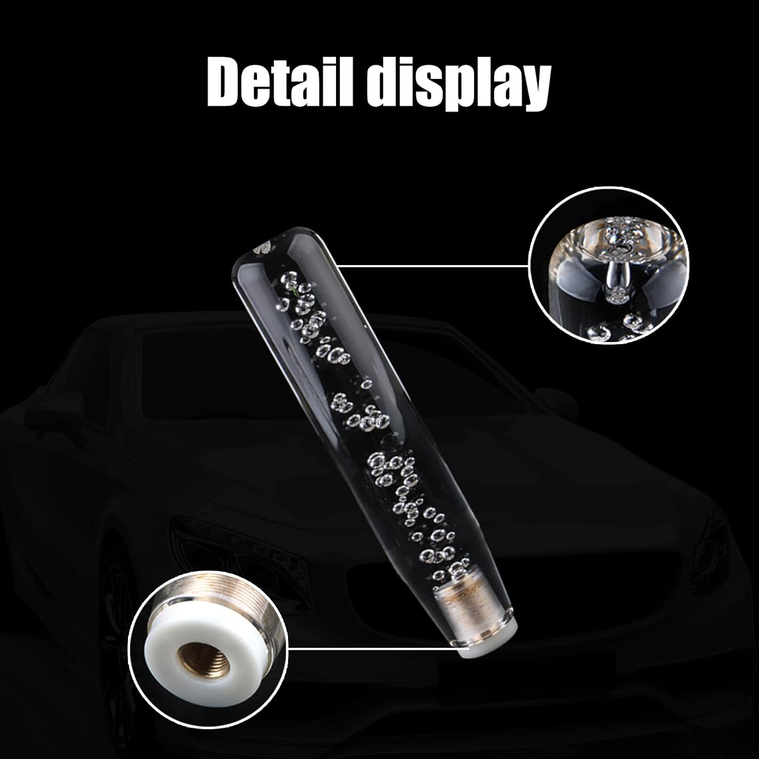 20cm RGB LED Gear Knob Crystal Gear Shift Knob Transparent Bubble Gear Shifter Multicolor Gradient LED Shift Knob Universal Car Interior RGB LED Gear Knob.