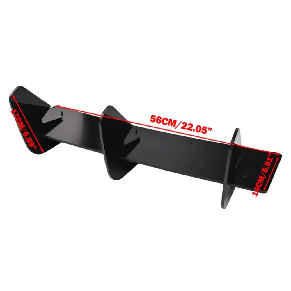 Acrylic Material GTI Rear After Lip 3FIN Diffuser Splitter Skirst Blinds Spoiler Diffuser Spoiler Compatible with Volkswagen Vw Polo Mk5 Acrylic Diffuserr for Car Auto Accessories