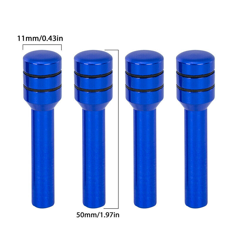 4PC BLUE Aluminum Alloy Car Door Lock Pins Car Interior Decorative Door Lock Pull Pin Auto Accessory Universal for All Cars Auto Accessories.