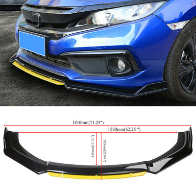 4pcs Car Front Bumper Splitter Universal Durable Car Front Lip Chin Bumper Body Kit, Universal Front Bumper Lip Splitter Protection Splitter Spoiler