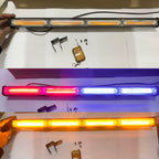 AUTO MT 4COB White RED Blue LED Traffic Advisor Strobe Light Bar Light 24INCH 12V 40w Flasher Mini Light Bar for SUV's 4X4 Trucks (Multicolor)