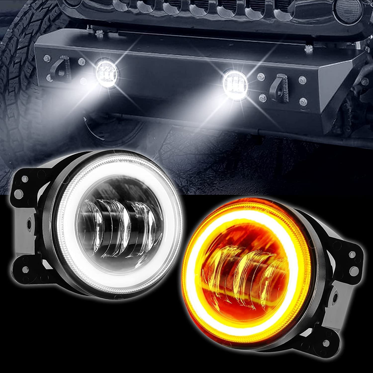 4 INCH LED FOG LAMPS LIGHTS, 60 (Watt) UNIVERSAL FOR ALL CAR Adjustable Beam With 60W Cree LED (With DRL & Turn Indicator.