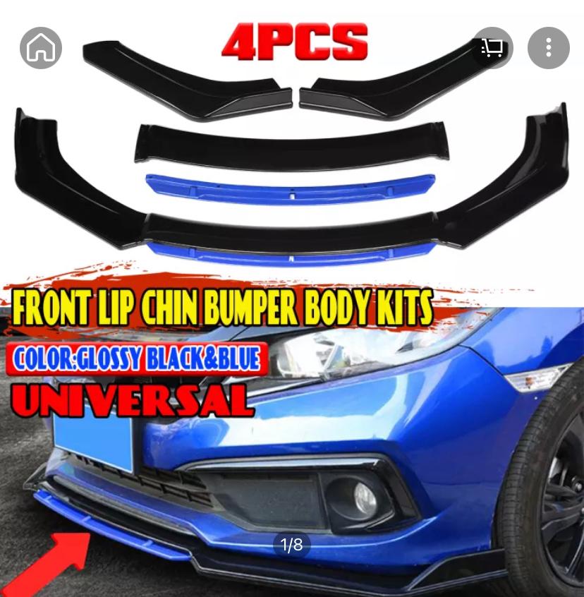4pcs Car Front Bumper Splitter Universal Durable Car Front Lip Chin Bumper Body Kit, Universal Front Bumper Lip Splitter Protection Splitter Spoiler