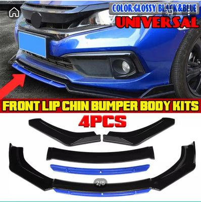4pcs Car Front Bumper Splitter Universal Durable Car Front Lip Chin Bumper Body Kit, Universal Front Bumper Lip Splitter Protection Splitter Spoiler