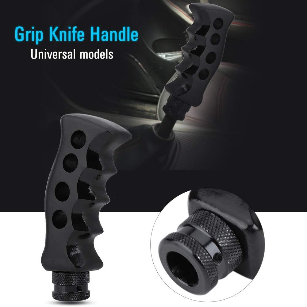 Black Gun Grip Knife Handle Gear Shift Knob Manual Transmission Car Shifter Kit Aluminum Manual Handle Shifter Lever Universal Gear Shifter Auto Accessories