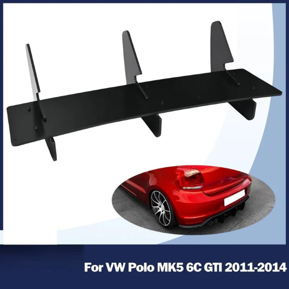 Acrylic Material GTI Rear After Lip 3FIN Diffuser Splitter Skirst Blinds Spoiler Diffuser Spoiler Compatible with Volkswagen Vw Polo Mk5 Acrylic Diffuserr for Car Auto Accessories