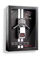 White 3D Diecast Model Car Frame Diecast Metal Car Interactive Wall Decor with Openable Doors, Pull Back Display Car