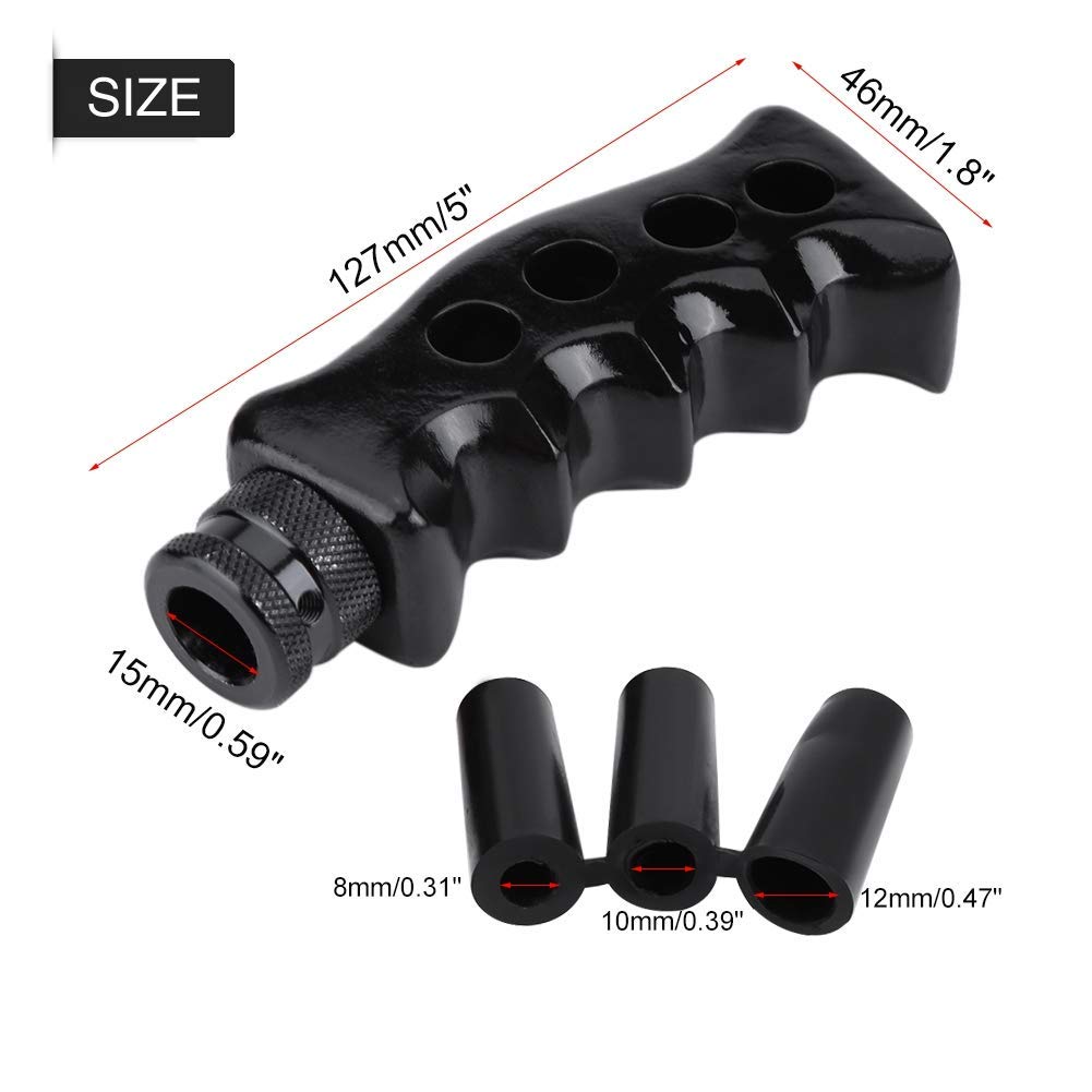 Black Gun Grip Knife Handle Gear Shift Knob Manual Transmission Car Shifter Kit Aluminum Manual Handle Shifter Lever Universal Gear Shifter Auto Accessories