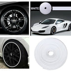 (WHITE TYRE Guard) Car Tyre Guard Edge Protector Universal Beading Alloy Wheel Edge Ring Rim Protectors Tyres Tire Guard Rubber Moulding Sticker Attractive Strip