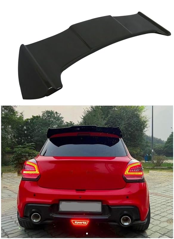 Glossy Black Batman Design Car Spoiler Rear Spoiler Hood for Maruti Suzuki Swift Compatible for Year 2018-2023 Models Racing Car Spoilers Rear Roof Exterior SUV Parts for Car Decoration