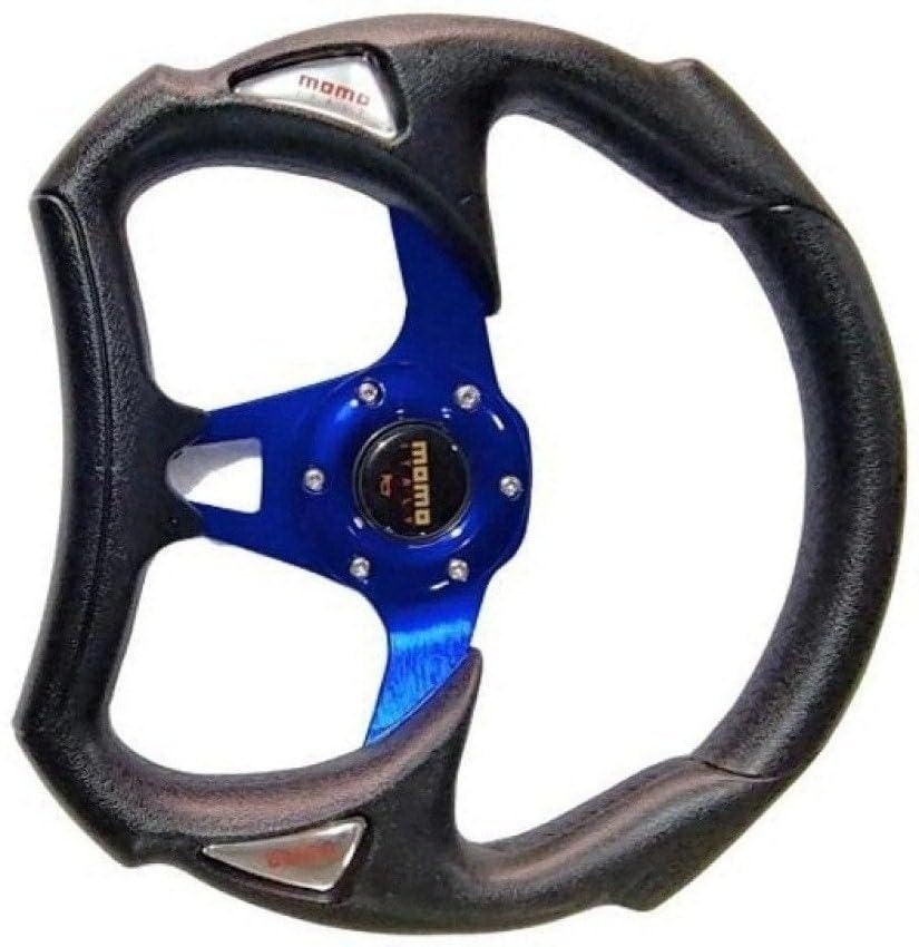 1PC, MOMO FULL D SHAPE STEERING-BLUE Look Rally Race Off Road with HUB Free 12INCH Universal Steering Wheel for Sports Car