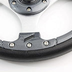 MOMO - (CARBON ROUND STEERING) (12INCH) Look Rally Race Off Road with HUB Free Universal Steering Wheel for Sports Car Steering 1PC
