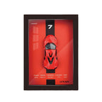 Red 3D Diecast Model Car Frame Diecast Metal Car Interactive Wall Decor with Openable Doors, Pull Back Display Car