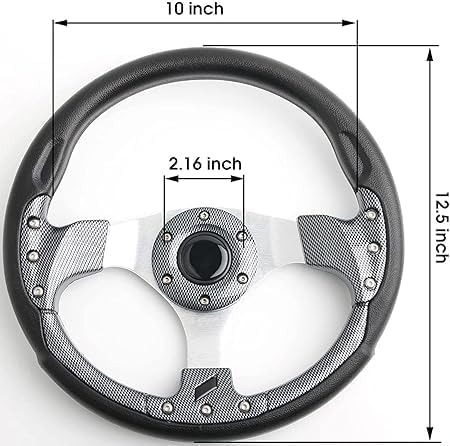 MOMO - (CARBON ROUND STEERING) (12INCH) Look Rally Race Off Road with HUB Free Universal Steering Wheel for Sports Car Steering 1PC
