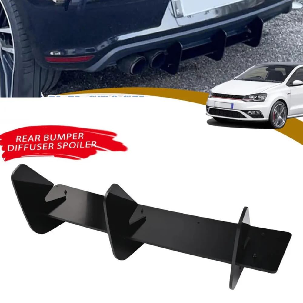 Acrylic Material GTI Rear After Lip 3FIN Diffuser Splitter Skirst Blinds Spoiler Diffuser Spoiler Compatible with Volkswagen Vw Polo Mk5 Acrylic Diffuserr for Car Auto Accessories