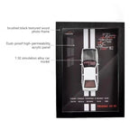 White 3D Diecast Model Car Frame Diecast Metal Car Interactive Wall Decor with Openable Doors, Pull Back Display Car