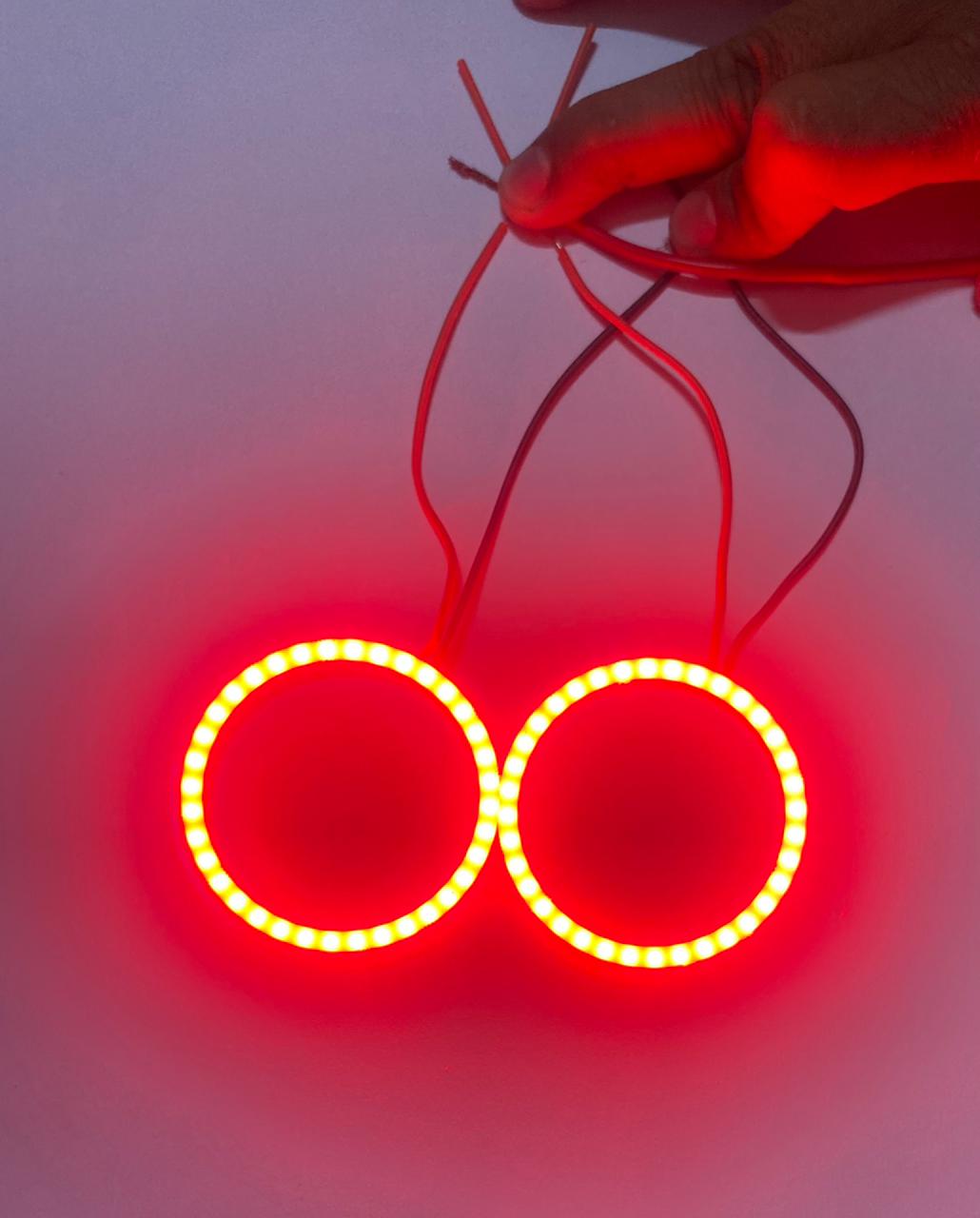 60MM 1PC Red & 1PC Blue Cotton COB Ring CAR Bike 60MM DRL Daytime Running Light Attractive Led Ring Bike COB LED Angel Eyes Universal for Cars & Bikes Halo Ring DRL Halo Ring