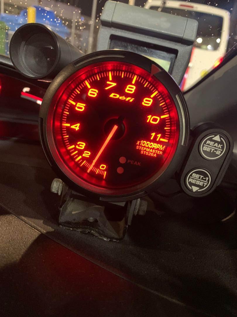 Tiger RPM Meter, Speedometer Tacho Gauge (Black)