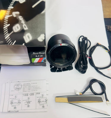 Universal RPM Defi Meter Gauge Digital Racing Defi Meter With 7 Colour LED Car RPM Meter Gague Kit.