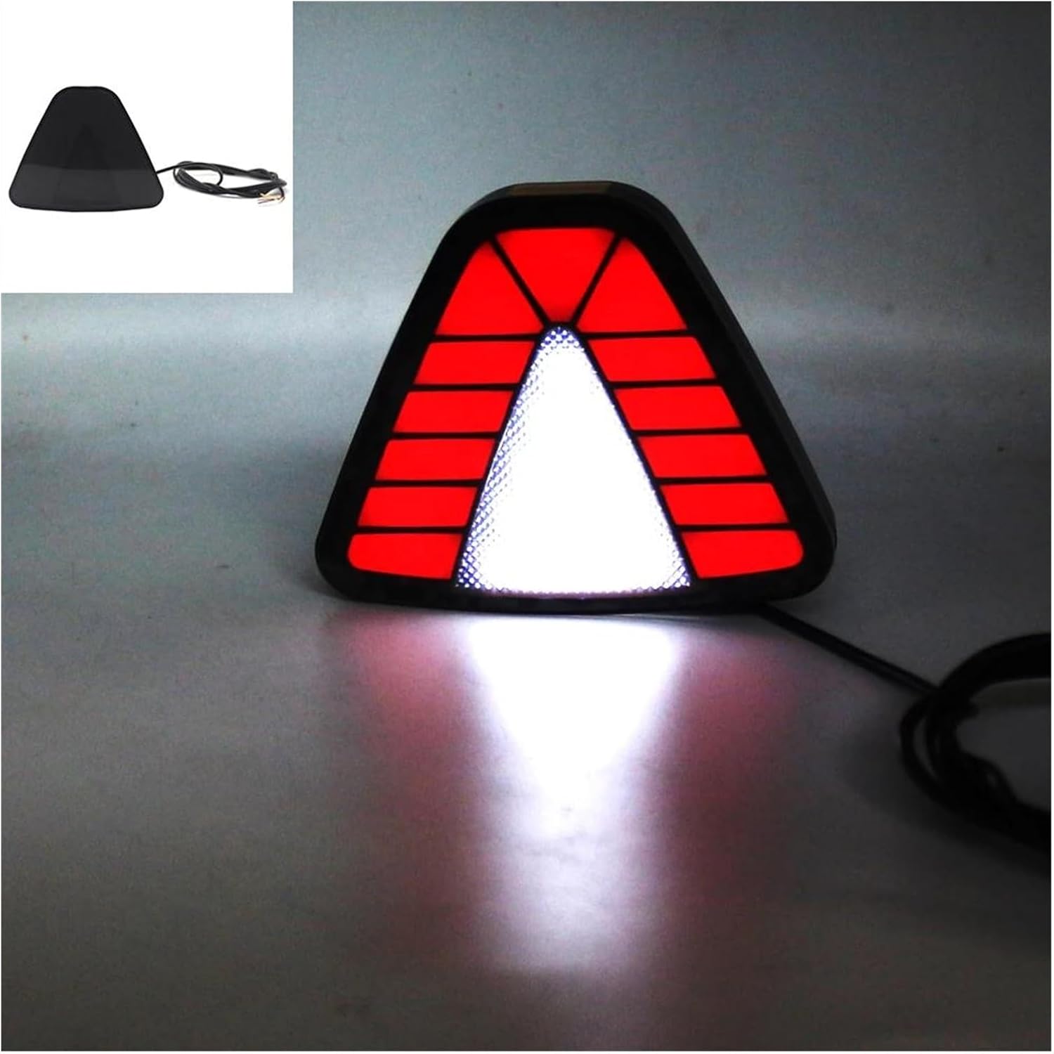 TRIANGLE BLACK GLASS BRAKE LIGHT FLASHING LED Rear 3rd Third Brake light Strobe Flashing Tail Brake Stop Light Universal Attractive Brake Lightt