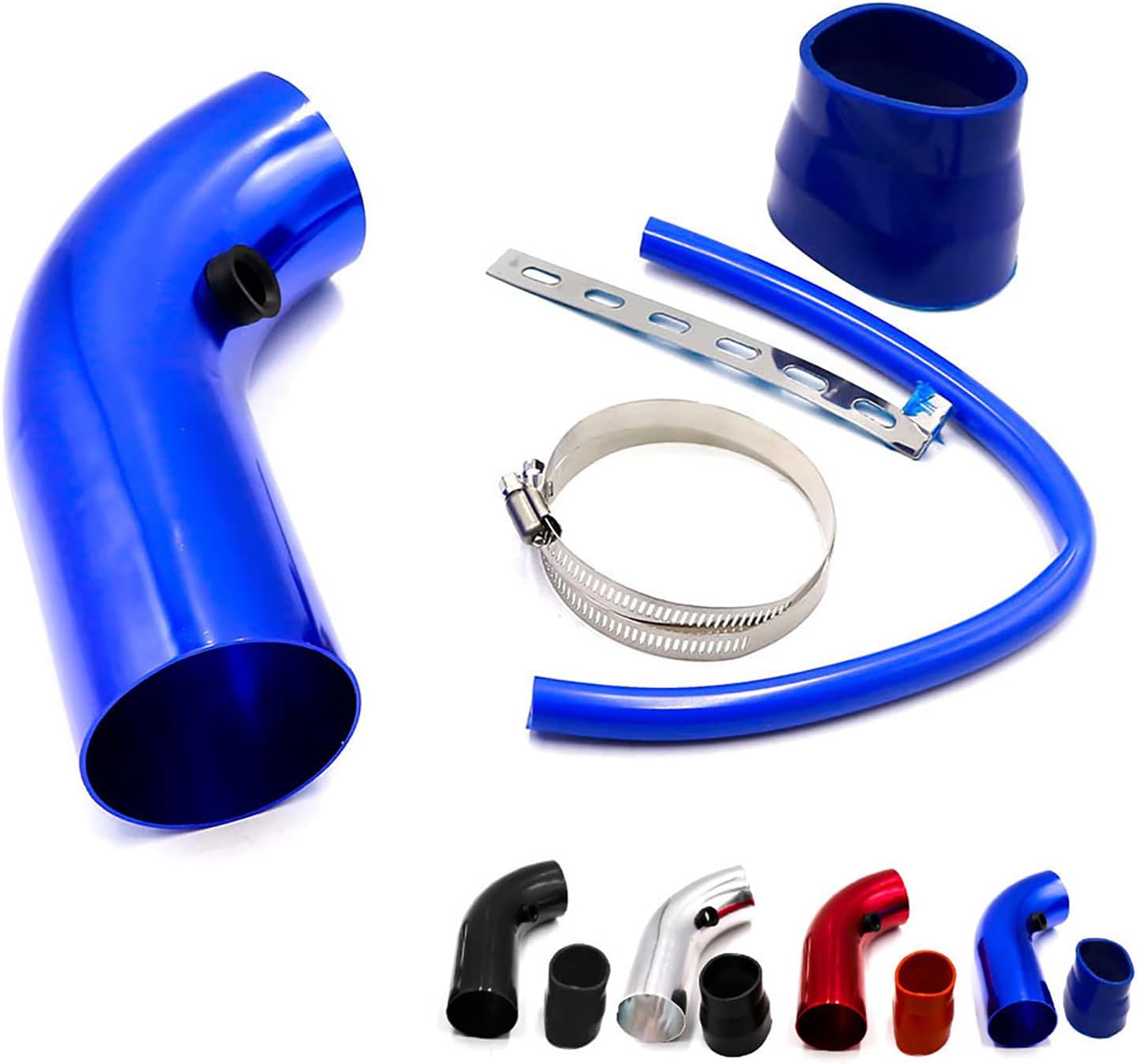 KN CAR METAL INTAKE AIR FILTER + Cold Air Intake Pipe 3Inch Universal Performance Car Cold Air Intake Turbo Filter Aluminum Air Filter Induction Flow Hose Pipe Universal Kit
