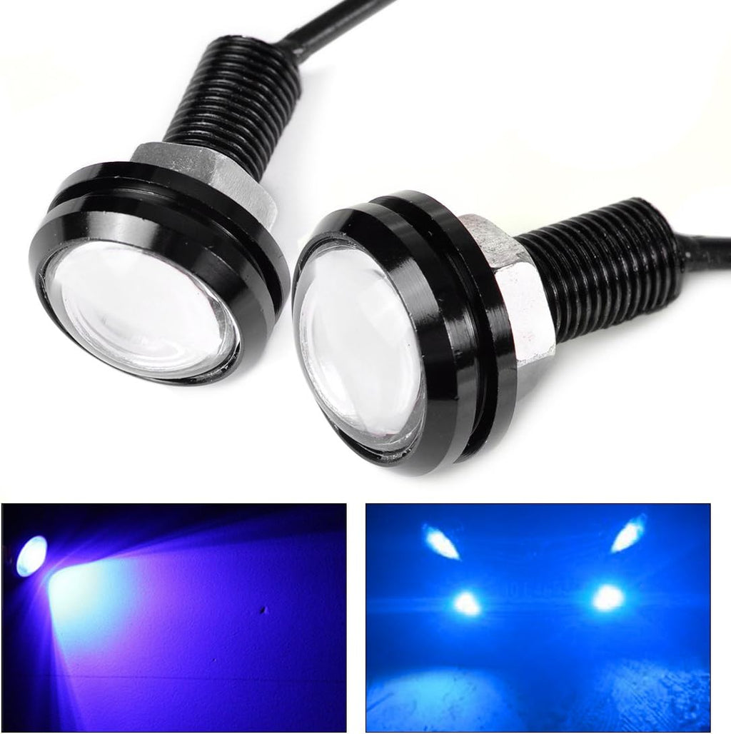 BLUE Eagle Eye Light 18mm Eagle Eye LED Lights 9W DRL Daytime Running Lights Backup Reversing Parking Signal Automobiles Lamps for Motorbike LED Universal Light