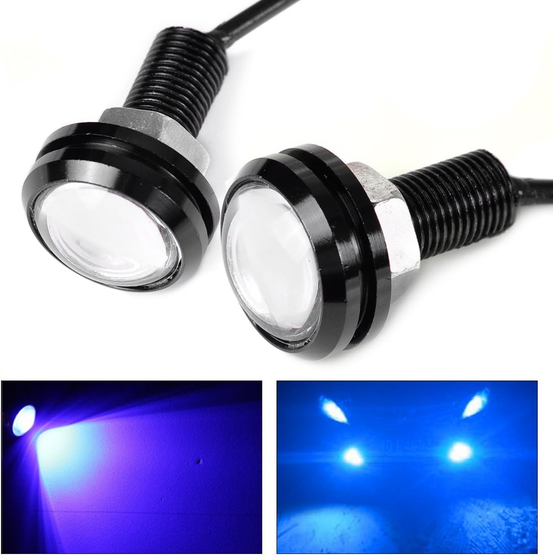 BLUE Eagle Eye Light 18mm Eagle Eye LED Lights 9W DRL Daytime Running Lights Backup Reversing Parking Signal Automobiles Lamps for Motorbike LED Universal Light