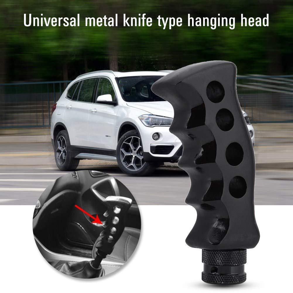 Black Gun Grip Knife Handle Gear Shift Knob Manual Transmission Car Shifter Kit Aluminum Manual Handle Shifter Lever Universal Gear Shifter Auto Accessories