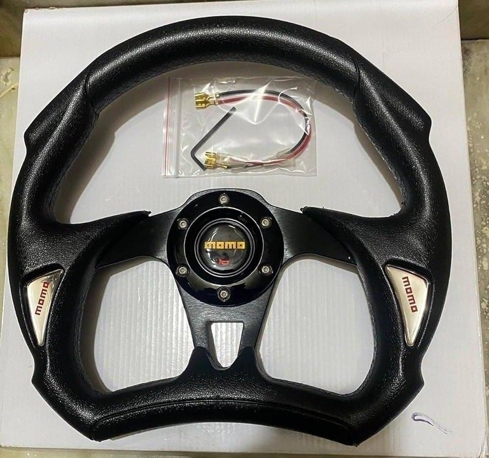 MOMO FULL D SHAPE STEERING Look Rally Race Off Road with HUB Free 12INCH Universal Steering Wheel for Sports Car