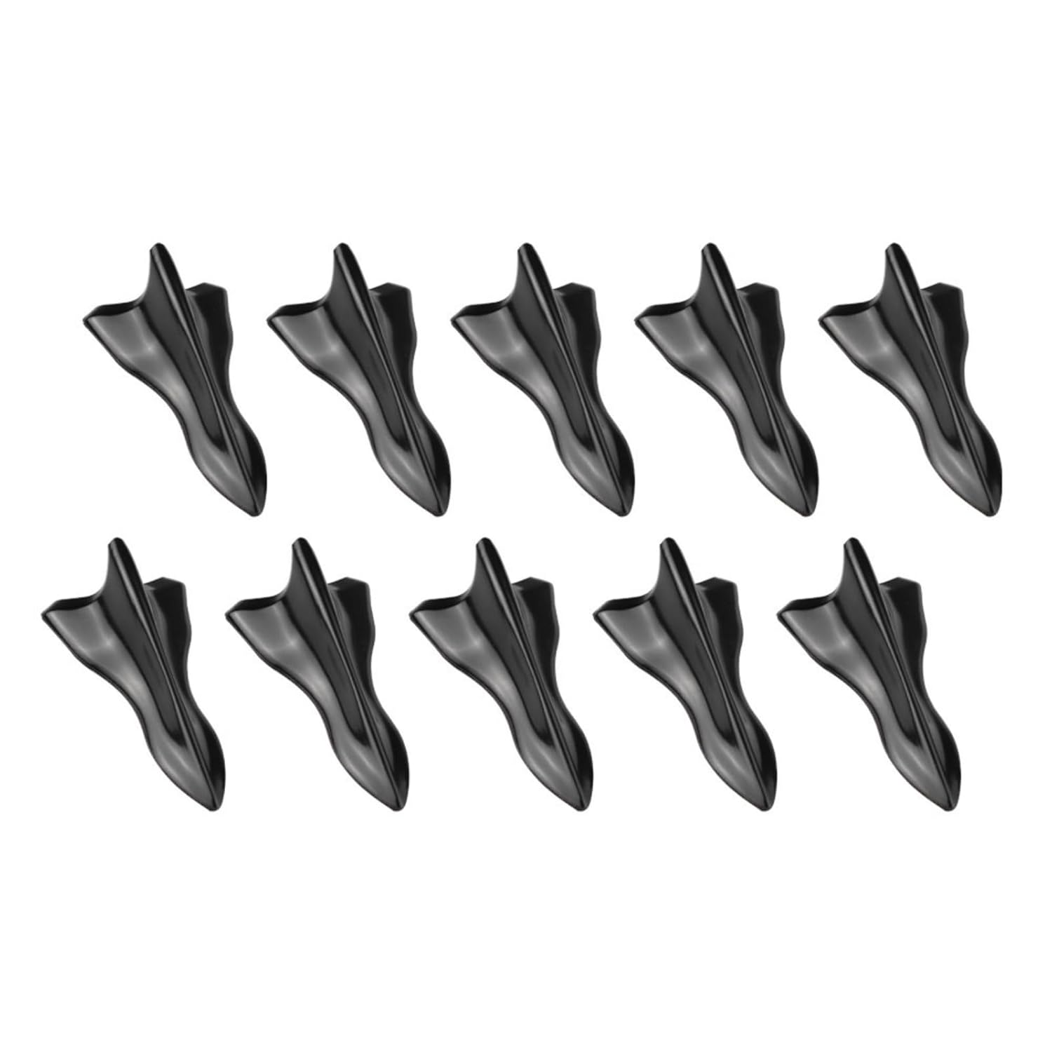 10Pcs Black Style 2 Fin Air Vortex Generator Diffuser Shark Fin Set Kit Compatible with Spoiler Roof Wing Pointed 10PC Auto Accessories for Car Decoration