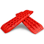 2PC/SET RED Traction Boards Recovery Tracks Tire Ladder 4WD Recovery Mat for 4X4 Offroad Sand Snow Mud Track