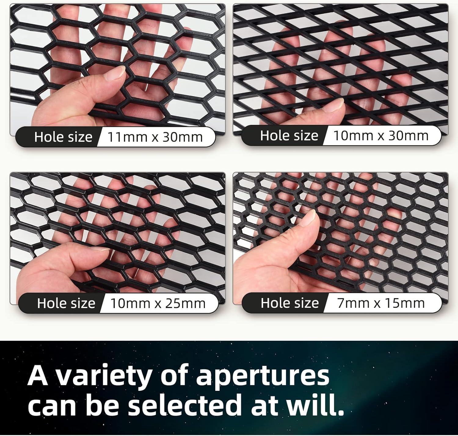 CAR MESH GRILL ABS Racing Honeycomb Mesh 47x16 Inches Honeycomb Hole 8x20 mm
