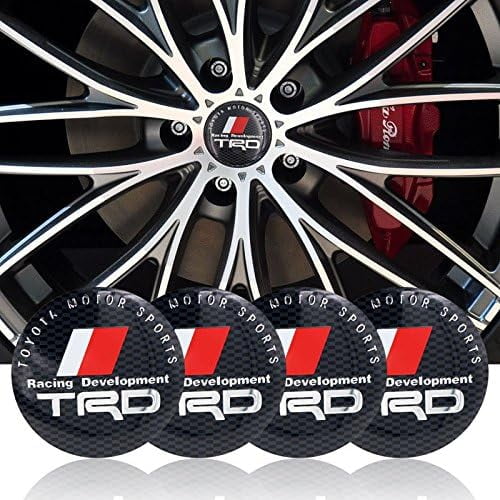 TRD Sport RED Line Logo Wheel - (56mm 2INCH) Abarth Sign Emblem Car Wheel Center Hub Cap Caps Badge Sticker Decal Sticker