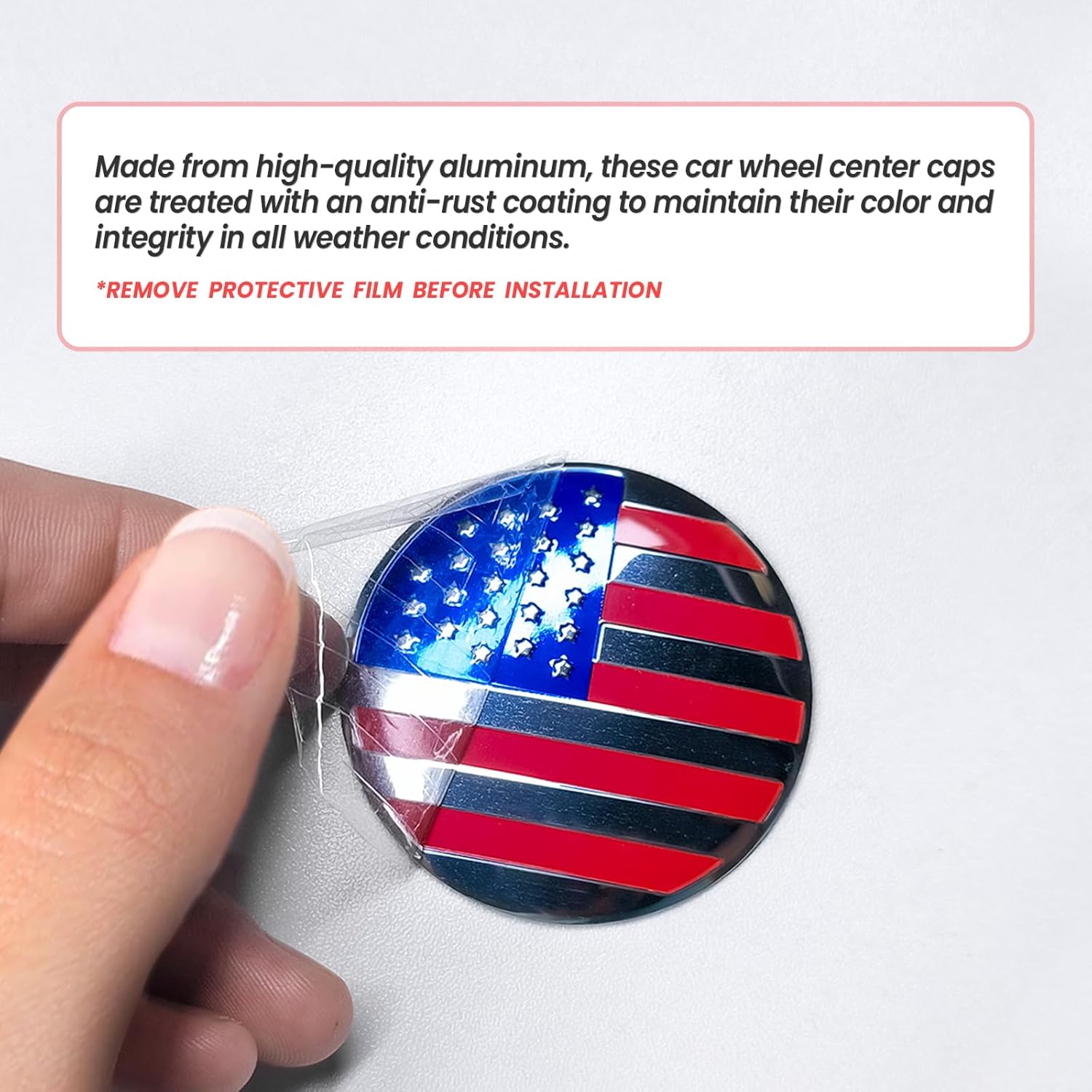 4PC Automotive Hood Ornaments, Wheel Emblems Car Center Hub 56mm 2INCH Caps Various Type of Badge Decoration Accessories Compatible with All Cars. (4PC US Flag Wheel Sticker)