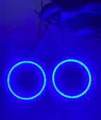 70MM COTTON 2PC RED&BLUE COB RING Halo Ring CAR BIKE 70MM DRL Daytime Running Light Bright Led Ring Bike COB LED Angel Eyes Universal For Cars & Bikes DRL Halo Ring